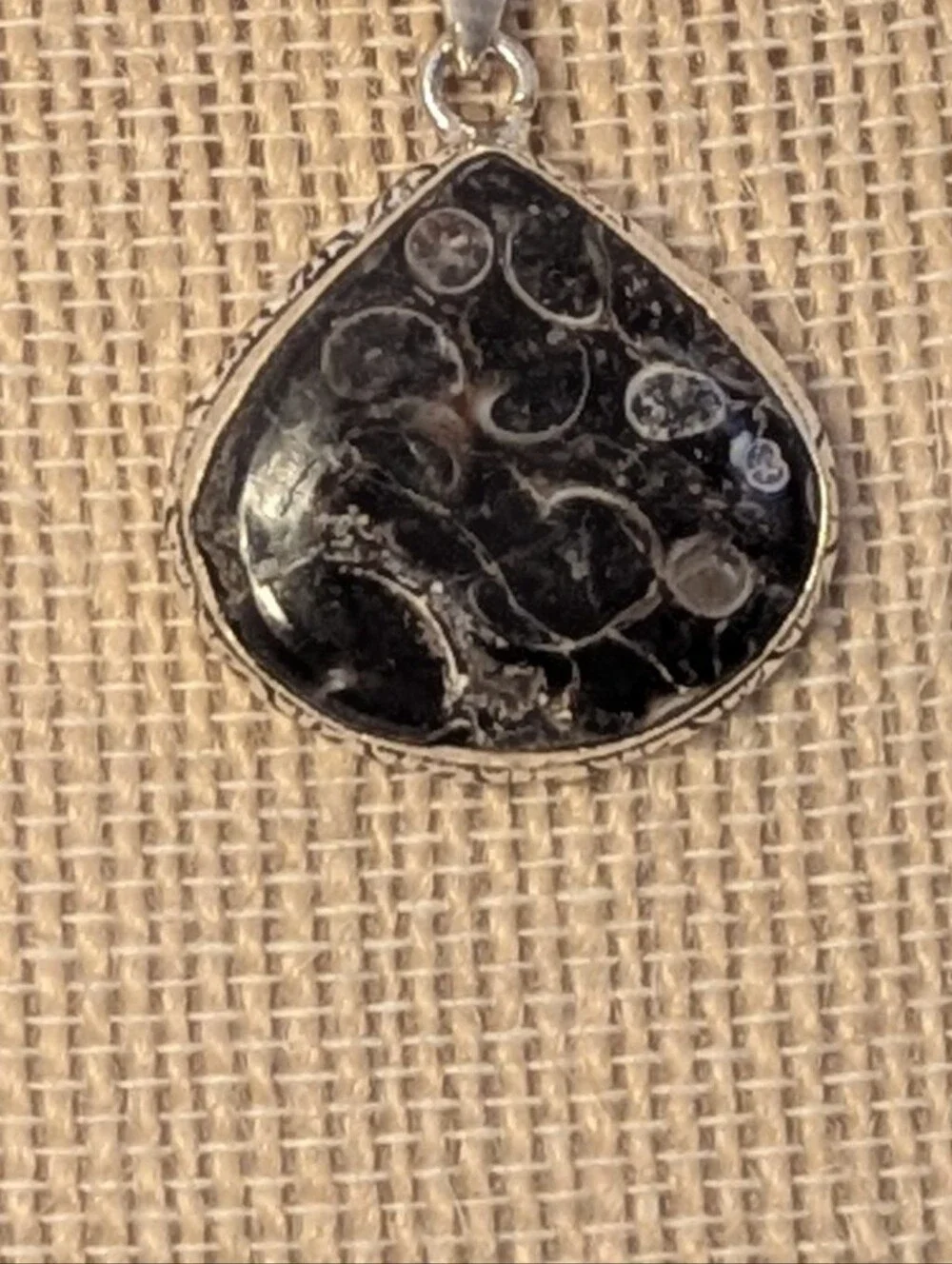 Turritella Fossil Agate Sterling Silver Pendant P052926-03